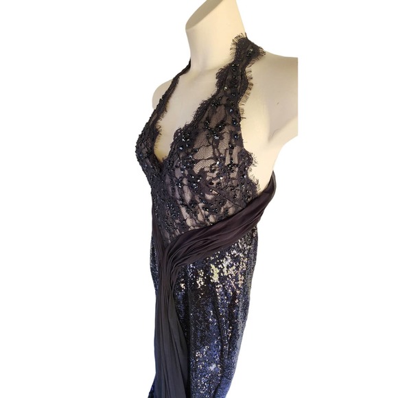 NWOT Mignon Black Lace Embellished Cocktail Formal Gown 12 - Picture 5 of 10